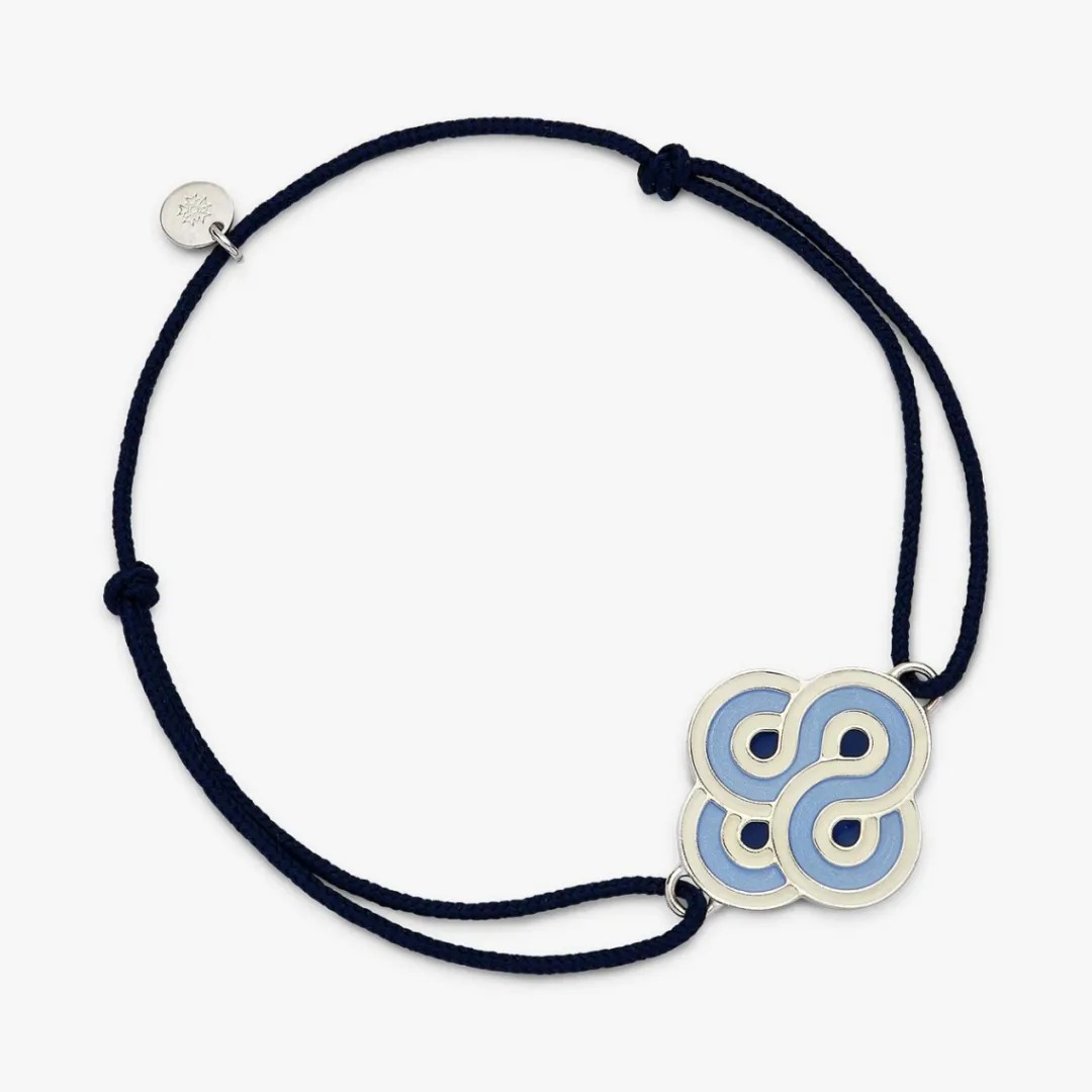 Hot Arthus Bertrand Bracelet Argent Enlacé Pop - Bleu