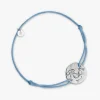 Fashion Arthus Bertrand Bracelet Cordon Argent Ancre - Bleu ciel - L