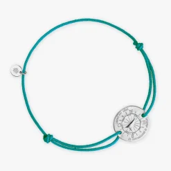 Sale Arthus Bertrand Bracelet Cordon Argent Boussole - Noir