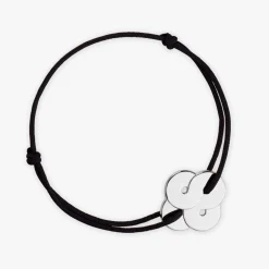 Online Arthus Bertrand Bracelet Cordon Argent Enlacé - Epais - Bleu roi - L