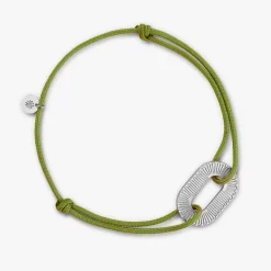 Hot Arthus Bertrand Bracelet Cordon Argent Ruban - Epais - Rose fluo - L