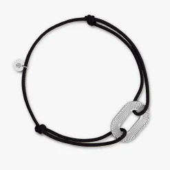 Hot Arthus Bertrand Bracelet Cordon Argent Ruban - Epais - Rose fluo - L
