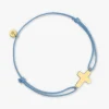 Fashion Arthus Bertrand Bracelet Cordon Or Jaune Baby Cross - Bleu ciel - L