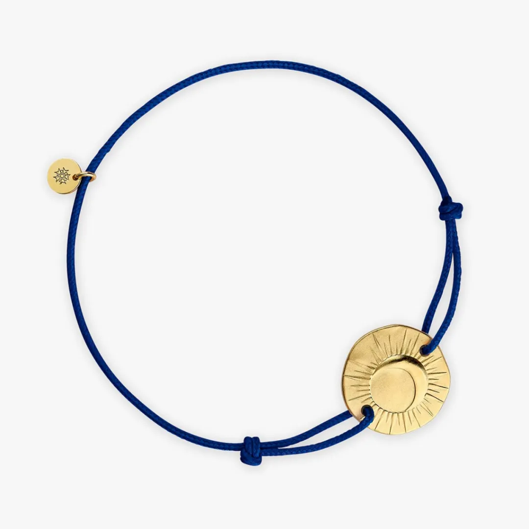 Hot Arthus Bertrand Bracelet Cordon Vermeil Eclipse - Bleu roi - L