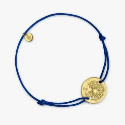 Fashion Arthus Bertrand Bracelet Cordon Vermeil Pissenlit - Bleu ciel