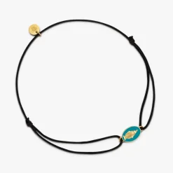 Discount Arthus Bertrand Bracelet Médaille Cordon Miraculeuse Bleu Aqua