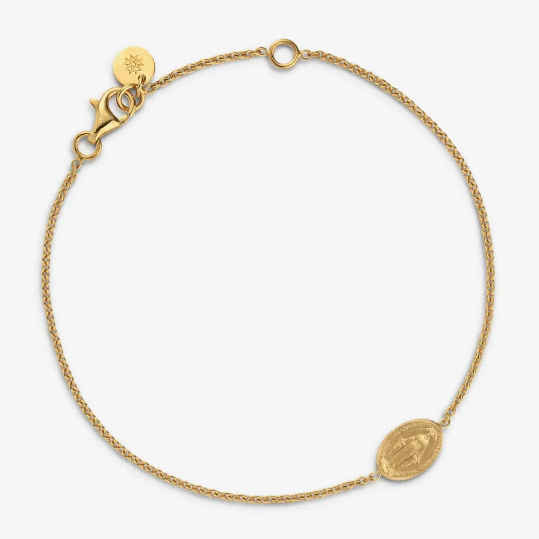 New Arthus Bertrand Bracelet Médaille Miraculeuse Or Jaune