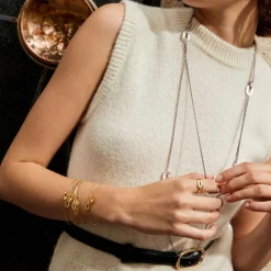Online Arthus Bertrand Bracelet Ruban Flex Or jaune