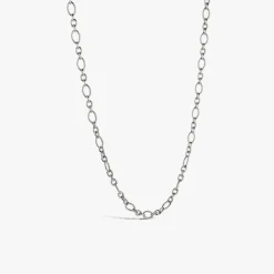 Hot Arthus Bertrand Chaîne Argent Ovale Striée - 50 Cm