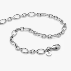 Hot Arthus Bertrand Chaîne Argent Ovale Striée - 50 Cm