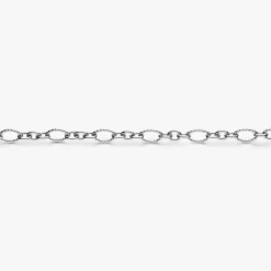 Sale Arthus Bertrand Chaîne Argent Ovale Striée - 60 Cm