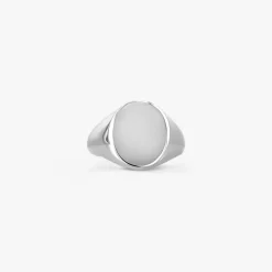Outlet Arthus Bertrand Chevalière Ovale Or Blanc 14x12mm