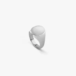 Outlet Arthus Bertrand Chevalière Ovale Or Blanc 14x12mm