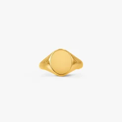 New Arthus Bertrand Chevalière Ovale Or Jaune 12x10mm