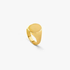 Hot Arthus Bertrand Chevalière Ovale Or Jaune 14x12mm