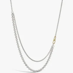 Hot Arthus Bertrand Collier Argent & Or Maxima Deux Rangs