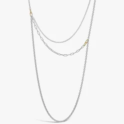 New Arthus Bertrand Collier Argent & Or Maxima Trois Rangs