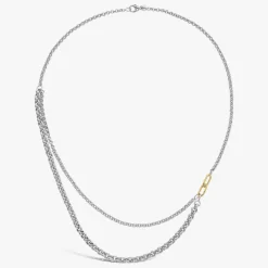 Hot Arthus Bertrand Collier Argent & Or Maxima Deux Rangs
