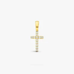 Clearance Arthus Bertrand Croix Fil Carré Or Jaune & Diamants