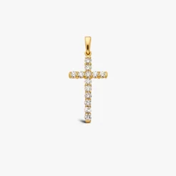 Hot Arthus Bertrand Croix Pavée Or Jaune & Diamant
