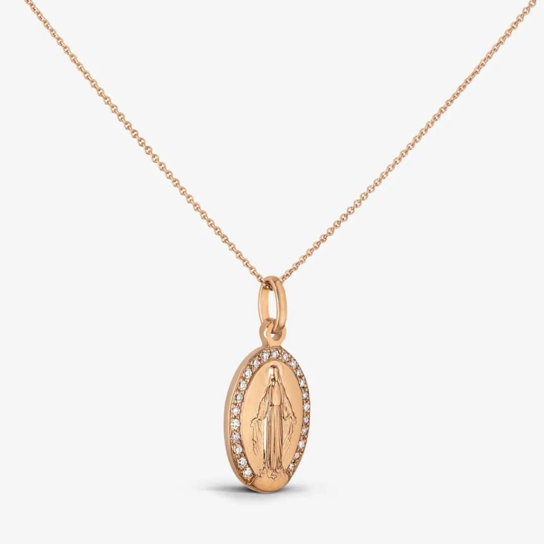 Outlet Arthus Bertrand Médaille Miraculeuse Or Rose Diamant