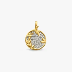 Sale Arthus Bertrand Médaille Or jaune & Pavée Diamants Flora