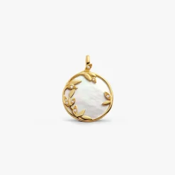Online Arthus Bertrand Médaille Or Jaune, Nacre & Diamants Flora