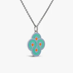 Sale Arthus Bertrand Pendentif Argent Enlacé Pop - Vert d'eau