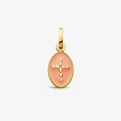 Outlet Arthus Bertrand Pendentif Croix Or Jaune - Rose