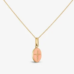 Outlet Arthus Bertrand Pendentif Croix Or Jaune - Rose