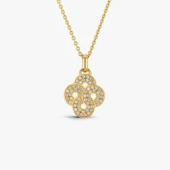 Hot Arthus Bertrand Pendentif Enlacé Or Jaune et Pavé Diamants