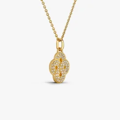 Hot Arthus Bertrand Pendentif Enlacé Or Jaune et Pavé Diamants