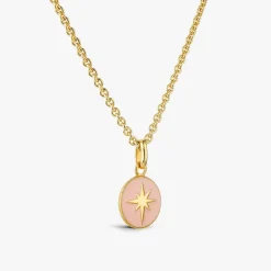 Sale Arthus Bertrand Pendentif Etoile Rose Poudré