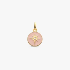 Outlet Arthus Bertrand Pendentif Or Jaune & Diamant Etoile - Rose poudré