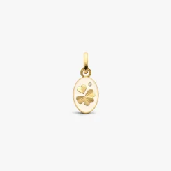 Clearance Arthus Bertrand Pendentif Or Jaune & Diamant Trèfle - Ivoire