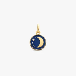 Fashion Arthus Bertrand Pendentif Or Jaune & Diamant Lune - Bleu Marine