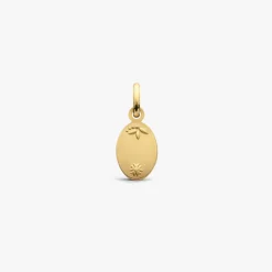 Hot Arthus Bertrand Pendentif Or Jaune & Diamant Trèfle - Bleu Marine