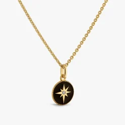 New Arthus Bertrand Pendentif Or Jaune & Diamant Etoile - Noir