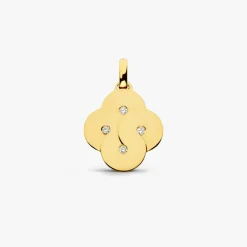 Hot Arthus Bertrand Pendentif Or Jaune 4 Diamants Enlacé