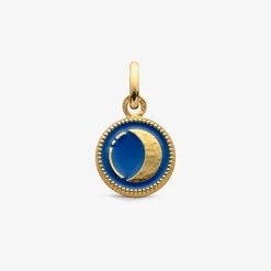 Clearance Arthus Bertrand Pendentif Or Jaune Lune - Bleu Roi