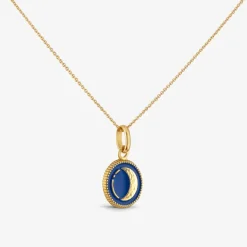 Clearance Arthus Bertrand Pendentif Or Jaune Lune - Bleu Roi