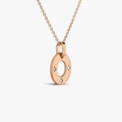 New Arthus Bertrand Pendentif Or Rose 3 Diamants Royale