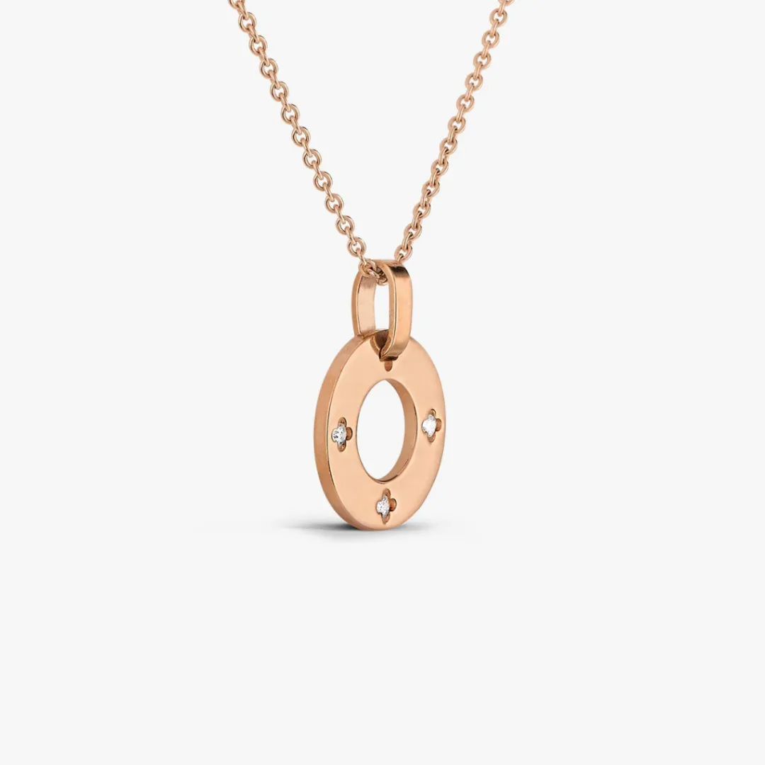 New Arthus Bertrand Pendentif Or Rose 3 Diamants Royale